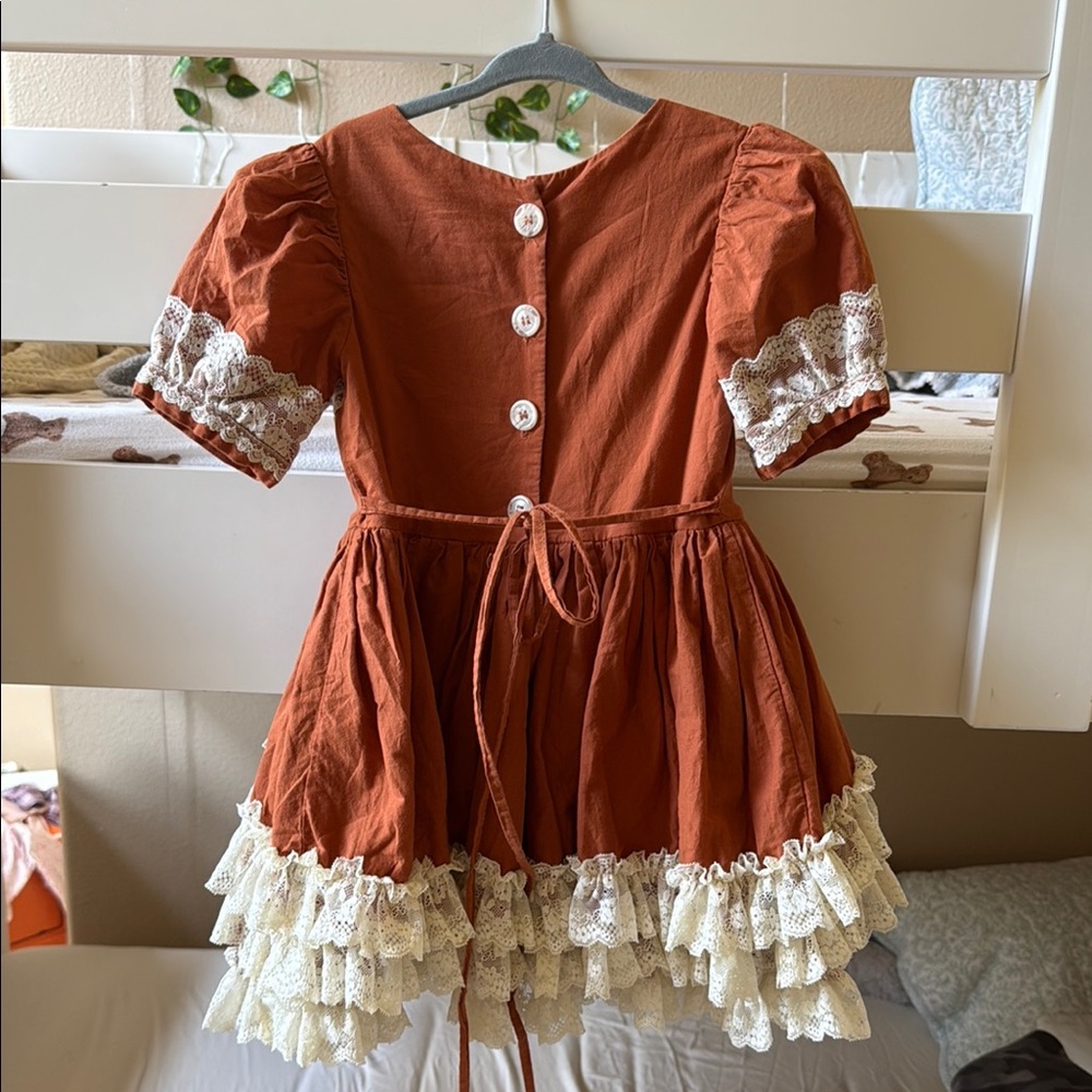 Dollcake Burnt Orange and Cream Lace Dress - Picture 4 of 4